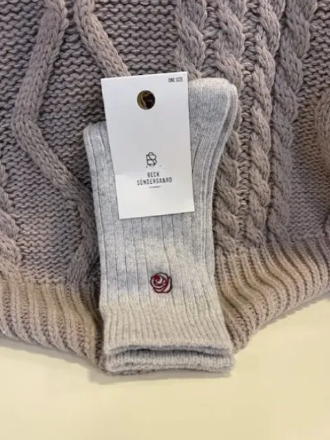 Becksøndergaard Grå Rose Uld Strømpe