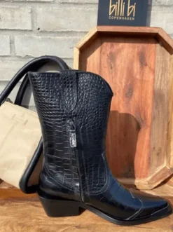 Billi bi Western Boot Sort Croco – SPAR 40%