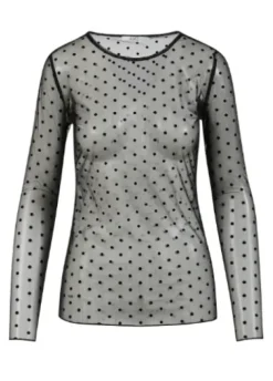 CC Heart Eve Mesh Bluse Sort/Dot