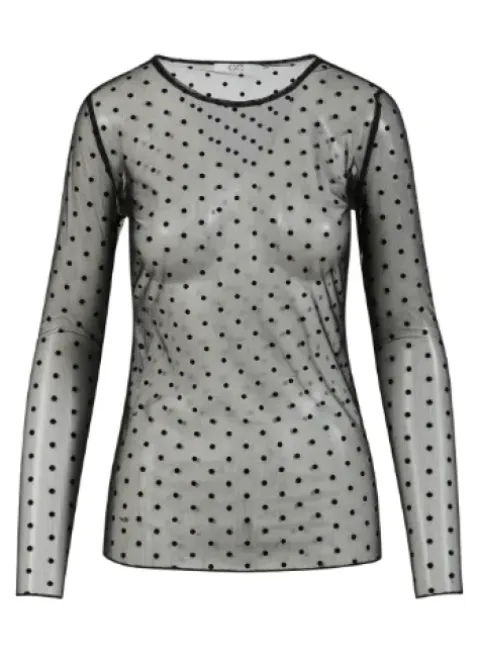 CC Heart Eve Mesh Bluse Sort/Dot