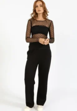 CC Heart Eve Mesh Bluse Sort/Dot