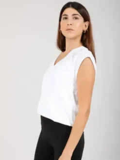 CC Heart Hvid T-Shirt Med V-Hals