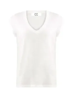 CC Heart Hvid T-Shirt Med V-Hals