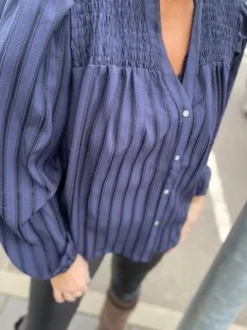 Co Couture Lulu Smock V-Shirt Navy