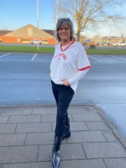 Co Couture Siara Oversize Sporty Tee Hvid Med Rød