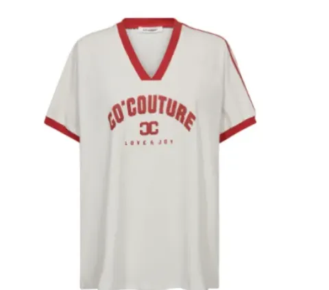 Co Couture Siara Oversize Sporty Tee Hvid Med Rød
