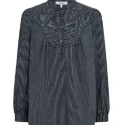 Co Couture Simona Bluse – Navy/Hvid Stribet