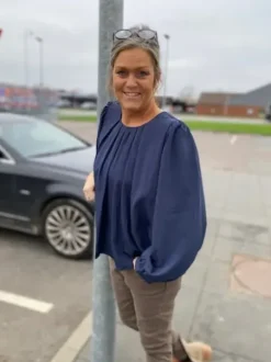 Co Couture Viva Pleat Blå Bluse