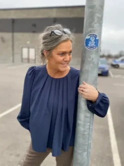 Co Couture Viva Pleat Blå Bluse