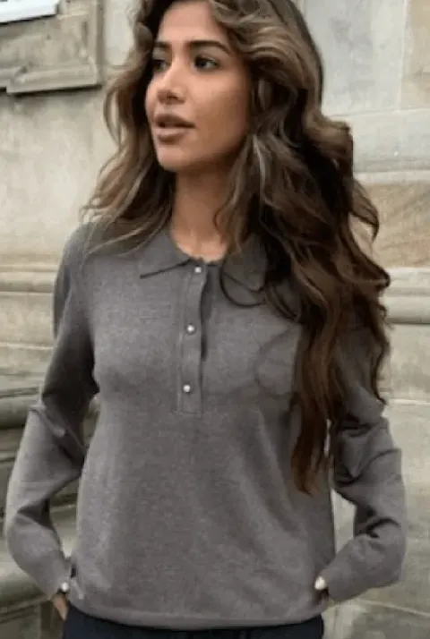 Continue Diane Bluse Med Polo Krave