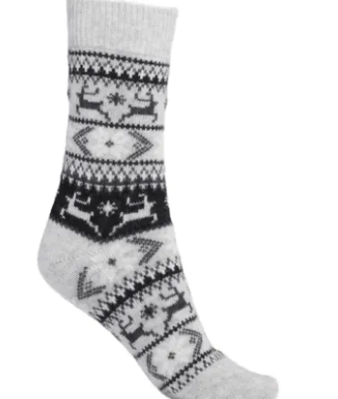 Cozy By JZ Stømper Style A Cozy X-Mas Grå Strømper