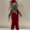 En Gry & Sif Big Grey Boy Mouse With Red Pants 30 Cm