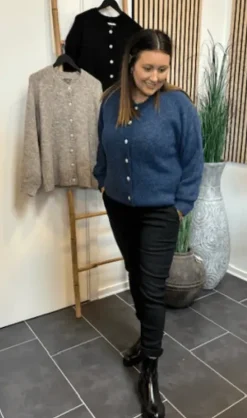 Freequent Louisa Blå Strik Cardigan