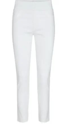 Freequent Shantal Legging Hvid Denim Med Fryns