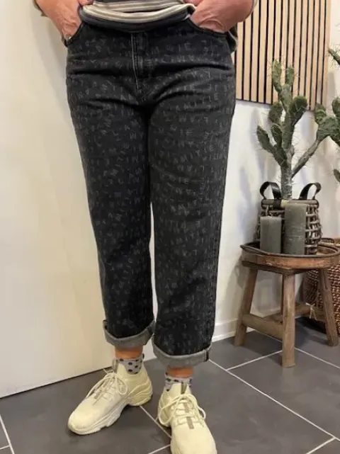Haute Lamitie Crop Logo Jeans
