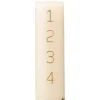 Kunstindustrien Advent Kalenderlys 7×24 Cremefarvet Med Guld Tal