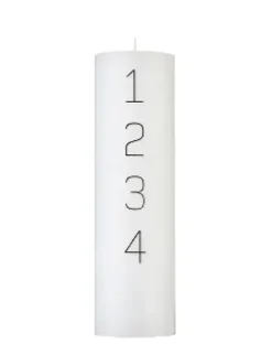 Kunstindustrien Advent Stearinlys 7 X 24 Hvid Med Sorte Tal