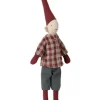 Maileg Climbing Pixy Boy Med Rød Ternet Bluse 25 Cm