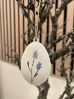 Maileg Easter Egg Ornament Blå Blomst