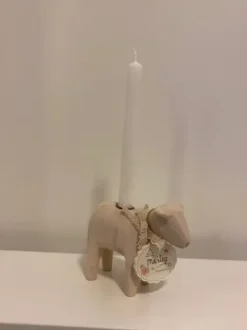 Maileg Lysestage Lam Med Creme Bånd
