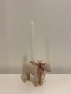 Maileg Lysestage Lam Med Rosa Bånd