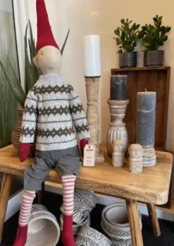 Maileg Mega Pixy Size 6 Boy Grå Strik