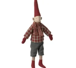 Maileg Pixy Size 2 Boy Rød Ternet Skjorte