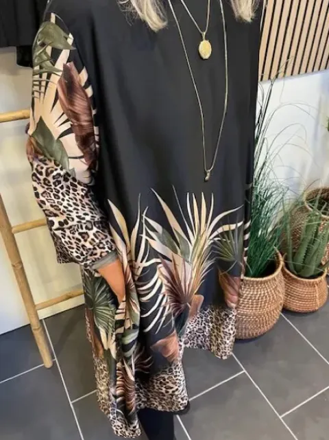 Marta Claudette Sort Kjole M/Print