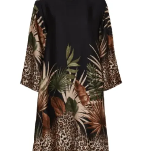 Marta Claudette Sort Kjole M/Print