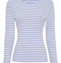 Marta Josiane Lyseblå-Offwhite Bluse