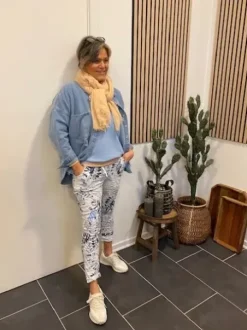 Marta Rosella Pants Hvid Med Blomsterprint