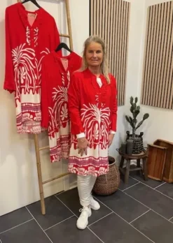 Marta Valentina Rød-Creme Kjole