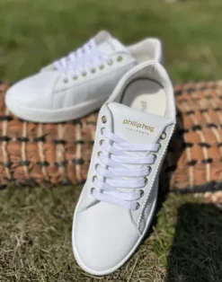 Philip Hog Sofia Hvid Skind Sneakers