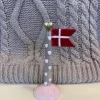 Speedtsberg Lille Flag Grå Stang Hvide Hjerter