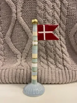 Speedtsberg Stort Flag Grøn Gul Blå Stang Lyseblå Fod