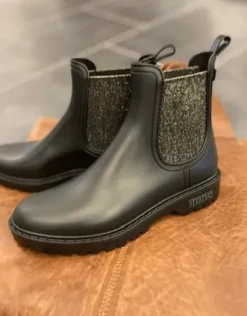 Verbenas Gummi Støvle Gaudi Sort – Lurex Elastik